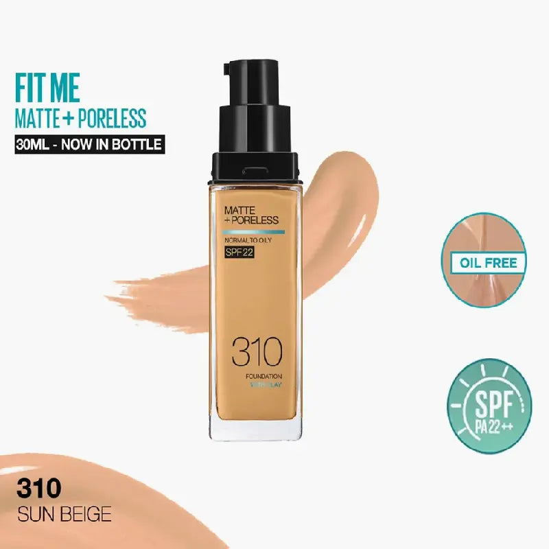 Maybelline Fit Me Matte+Poreless Liquid Foundations