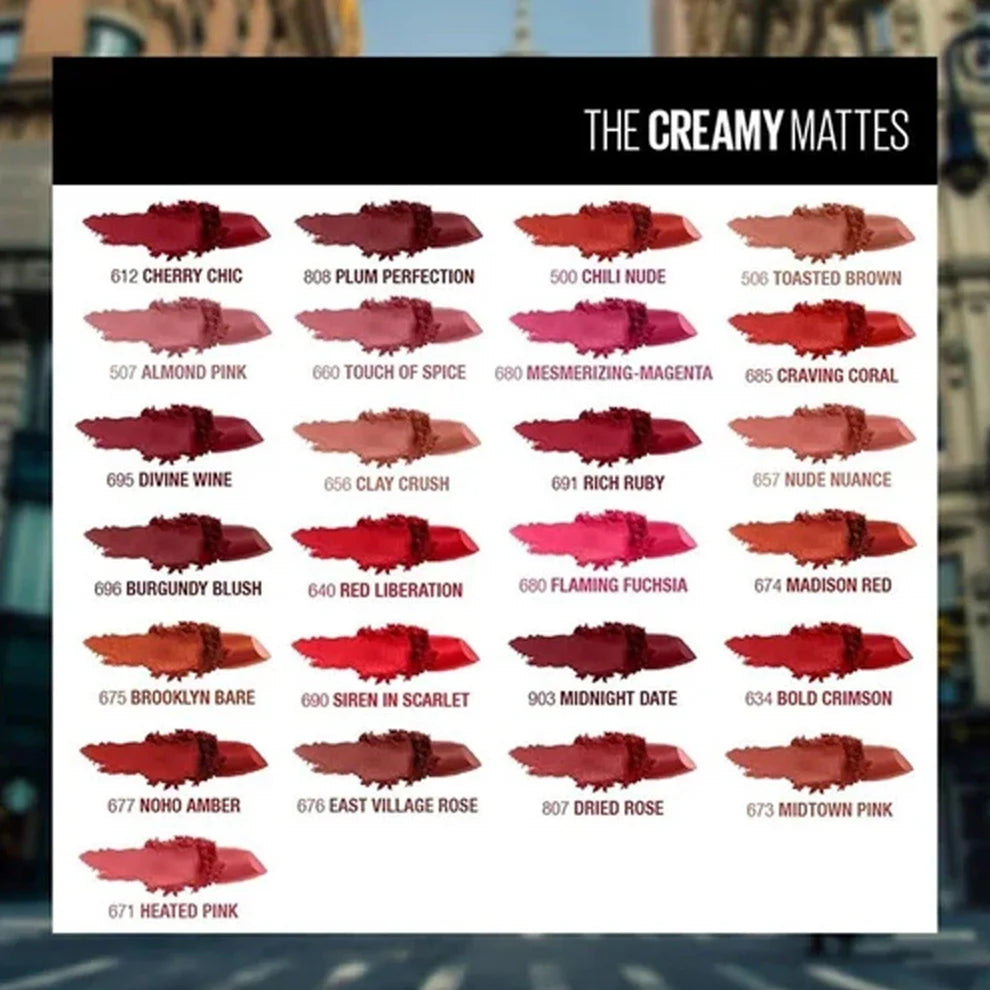 Maybelline Color Sensational The Creamy Mattes Lipsticks 3.9gm